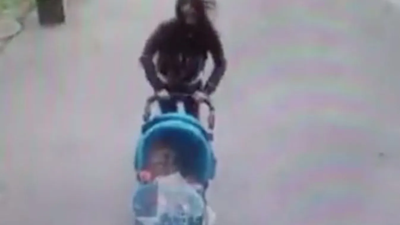 Óriási betondarab zuhant a kismama fejére - videó