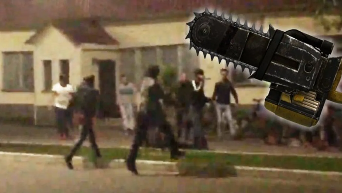 Ilyen egy kocsmai bunyó, ha előkerül a láncfűrész - videó