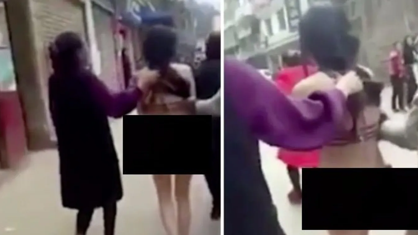 Meztelen szégyenmenet járt érte, hogy nős férfival hetyegett - videó