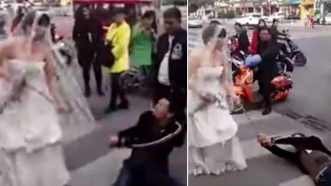 Bizarr látvány: láncra verve vonszolta végig az utcán vőlegényét az ara - videó