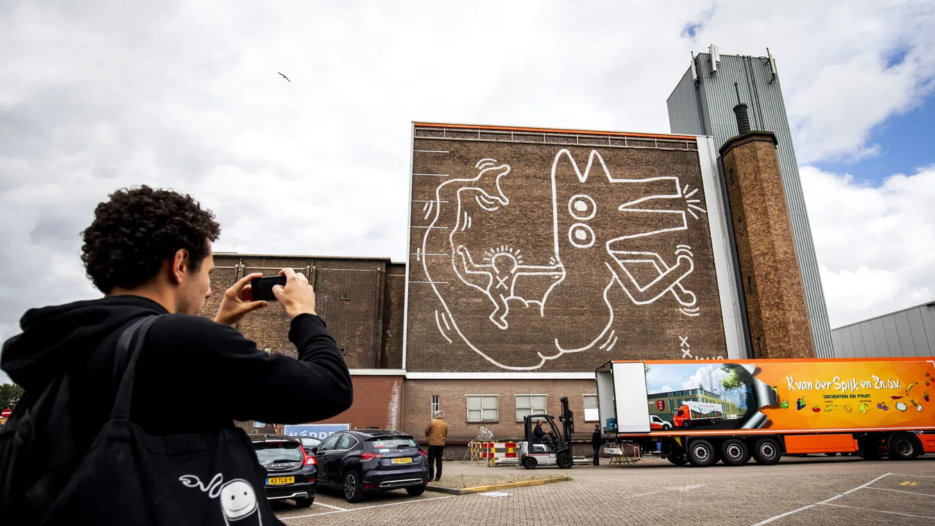 Harminc évig rejtett Keith Haring graffitit lepleztek le Amszterdamban