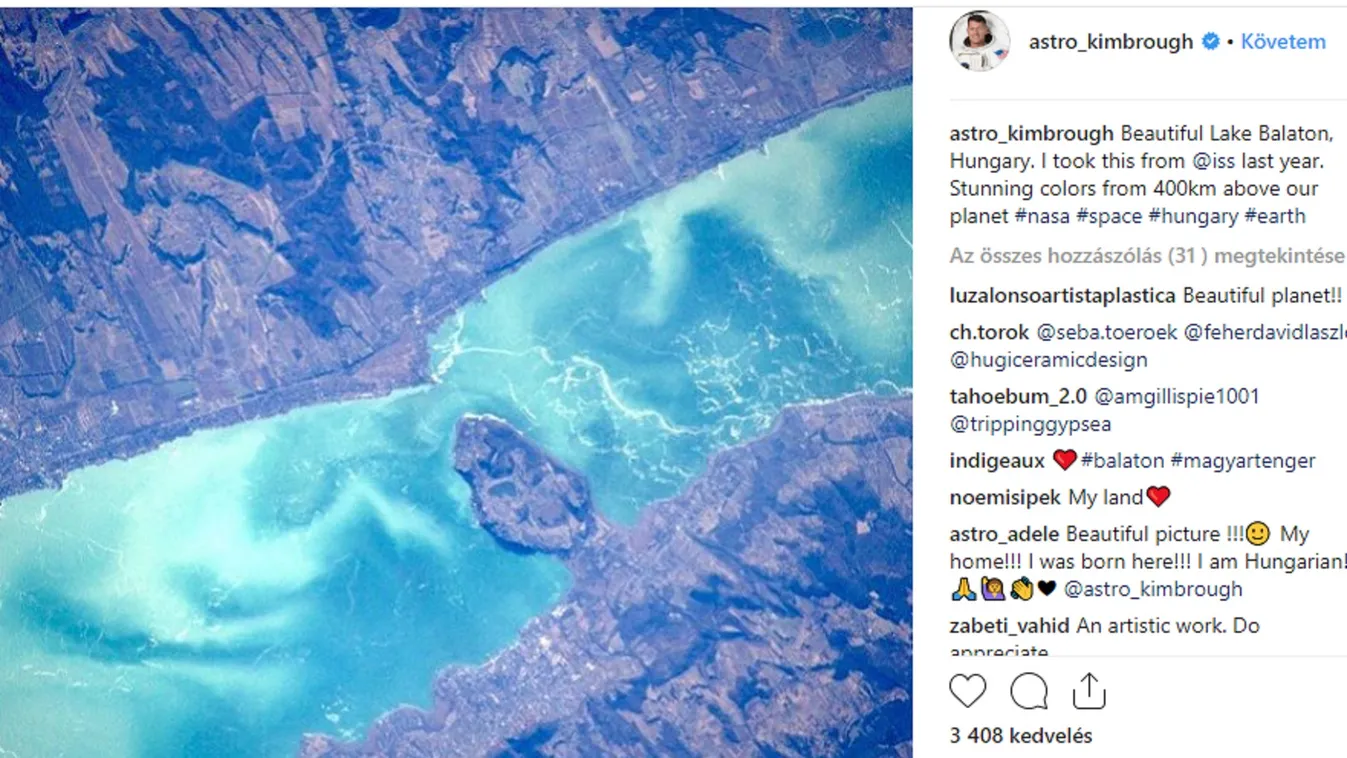 Egy ámuló űrhajós posztolta a Balatont a világűrből