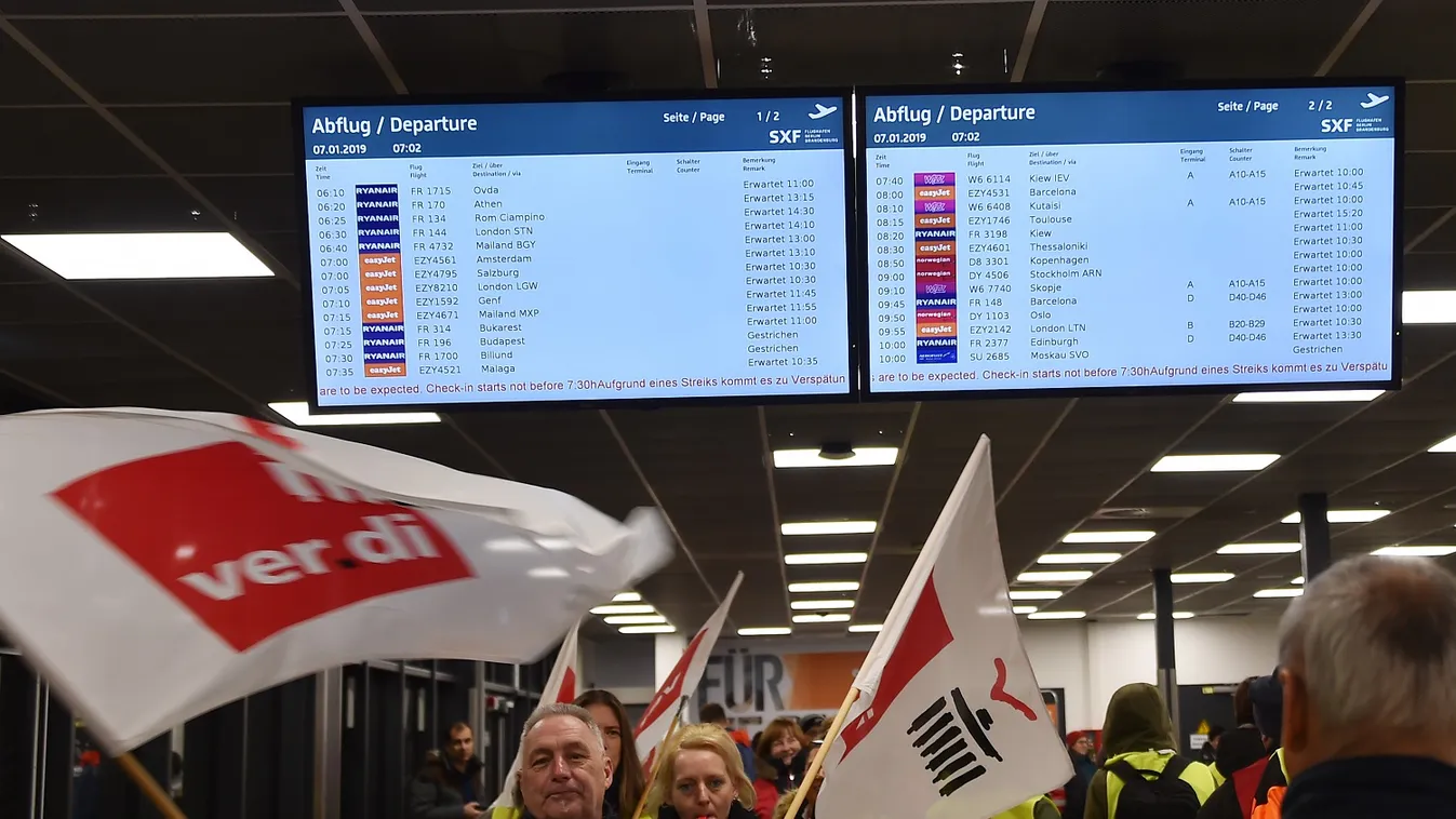 Budapesti járatok is érintettek voltak a berlini reptérsztrájkban