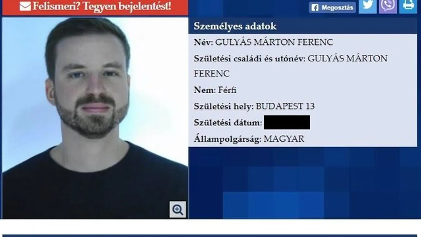 El­fo­ga­tó­pa­ran­csot adtak ki Gu­lyás Már­ton ellen, már ke­re­sik a rend­őrök