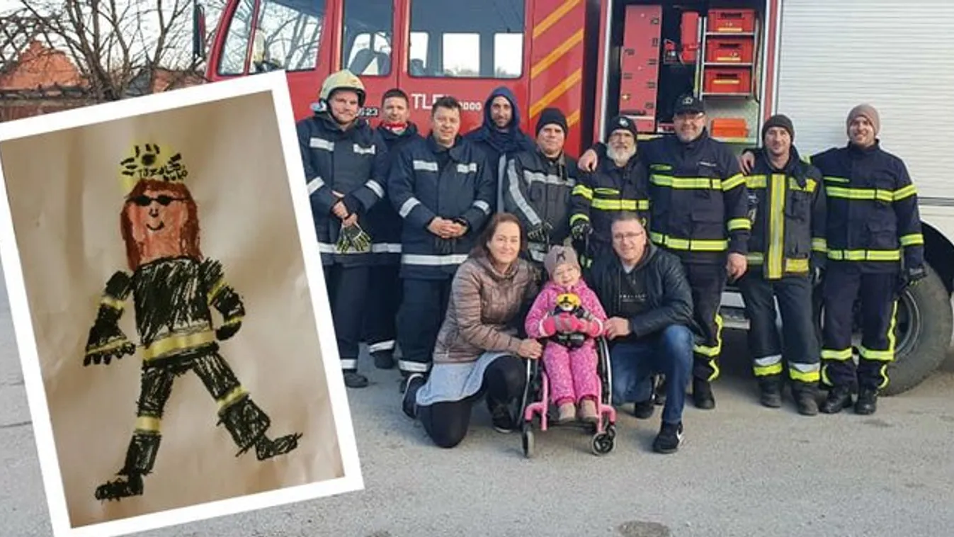 Tiszteletbeli tűzoltó lett a műtétre váró Liza