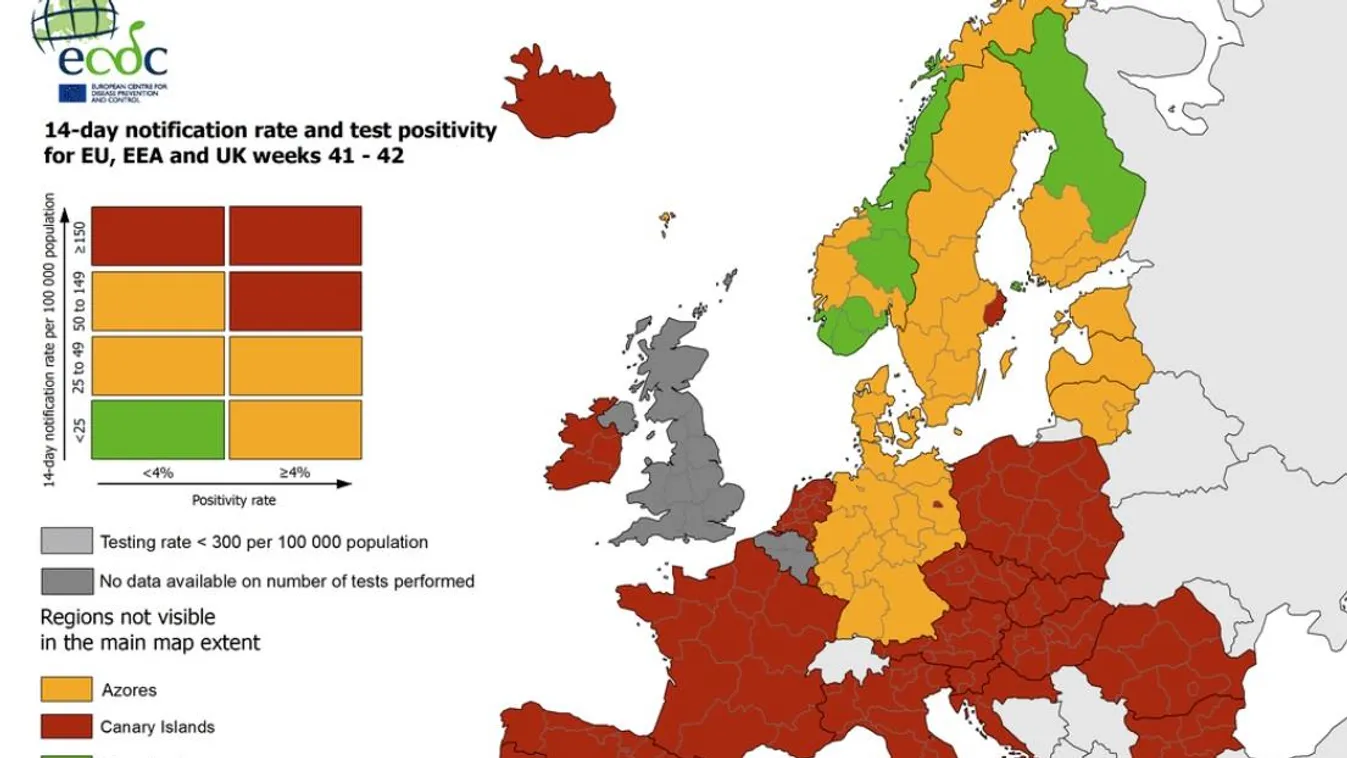 Négy térkép az európai vírushelyzetről