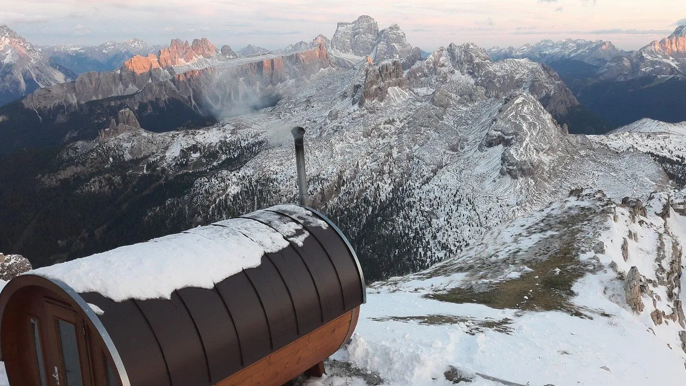Meseszép körpanorámát kínál a Dolomitok legmagasabban fekvő szaunája