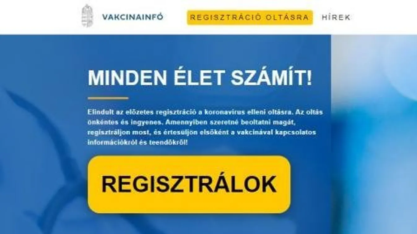 Végre! Már lehet a koronavírus elleni oltásra regisztrálni az interneten