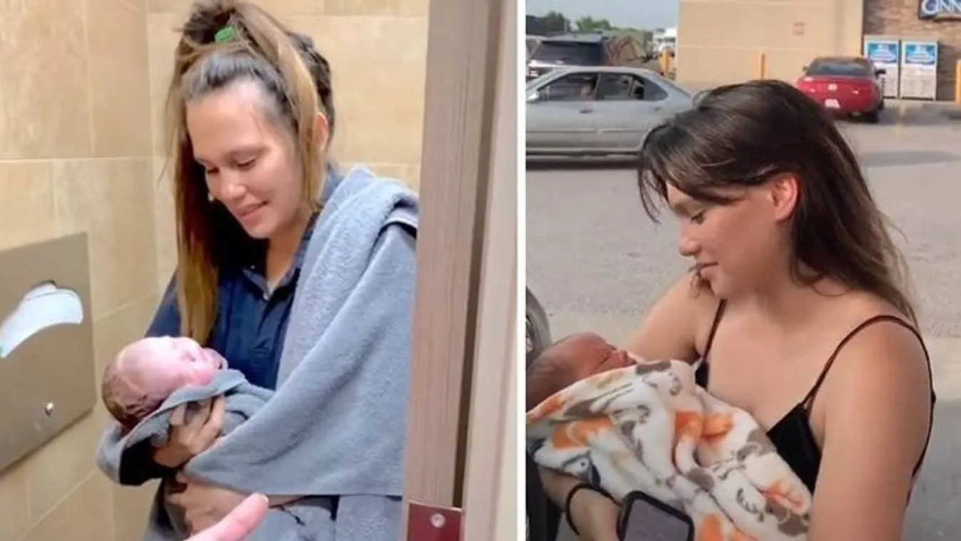 A benzinkút vécéjén derült ki, hogy nem pisilnie kell, hanem megindult a szülés – videó