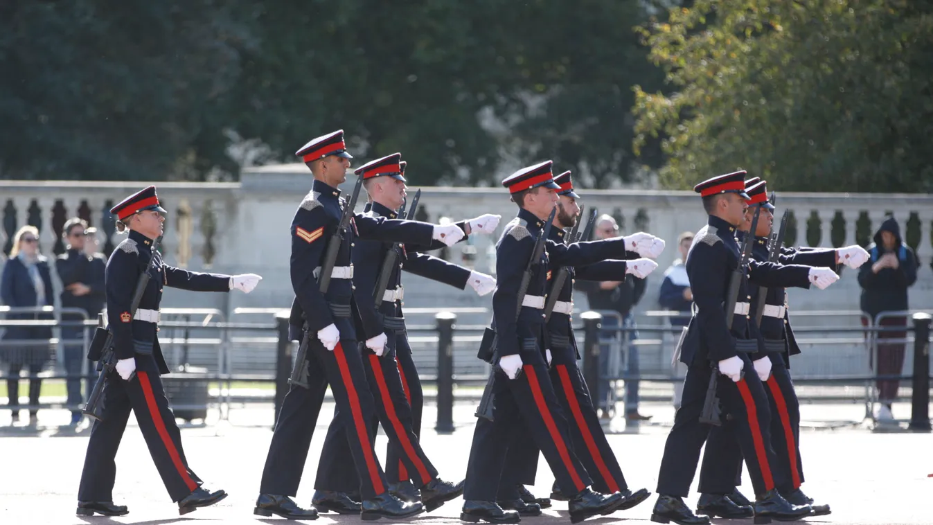Changing Of The Guard Ceremony With The Royal Canadian Artillery At Buckingham Palace
