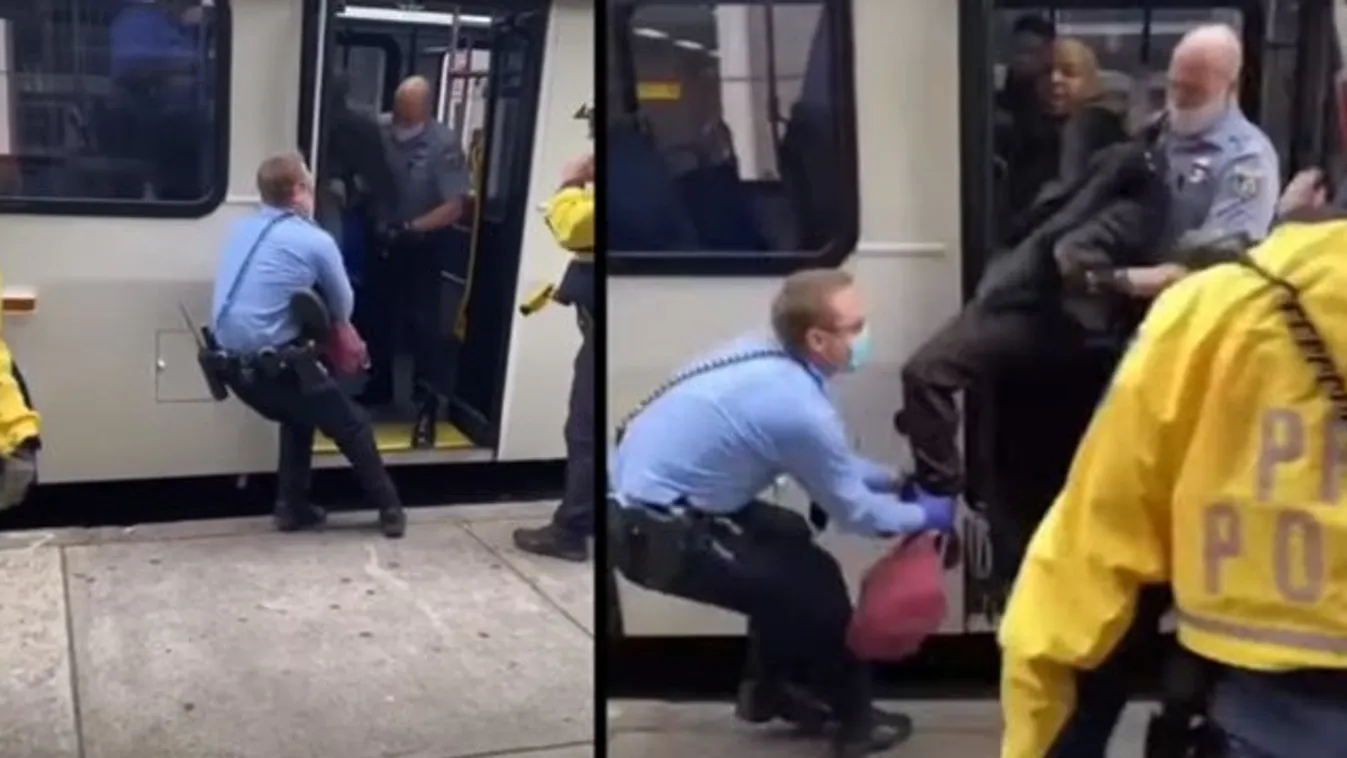 Brutális látvány: fél tucat rendőr cibált le a buszról egy férfit, csak mert nem viselt maszkot - videó
