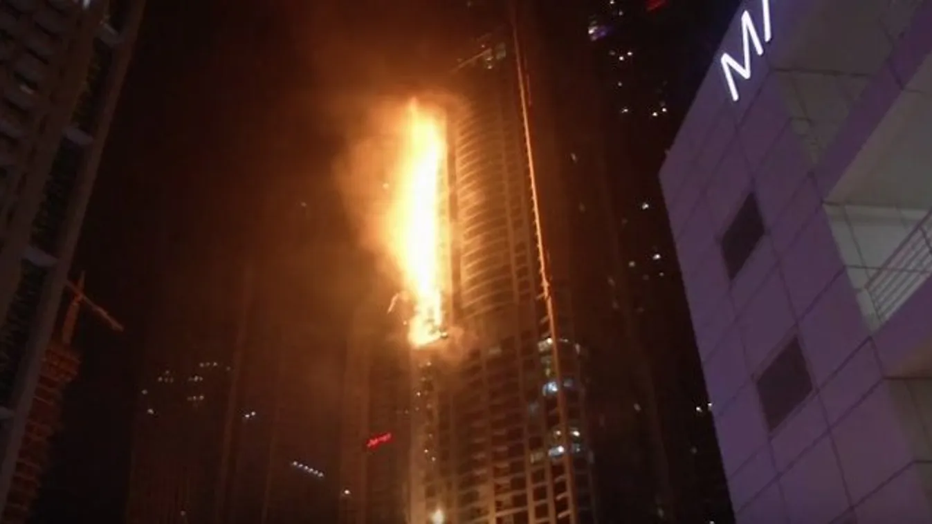 Hatalmas tűz Dubai legmagasabb felhőkarcolójában – videó