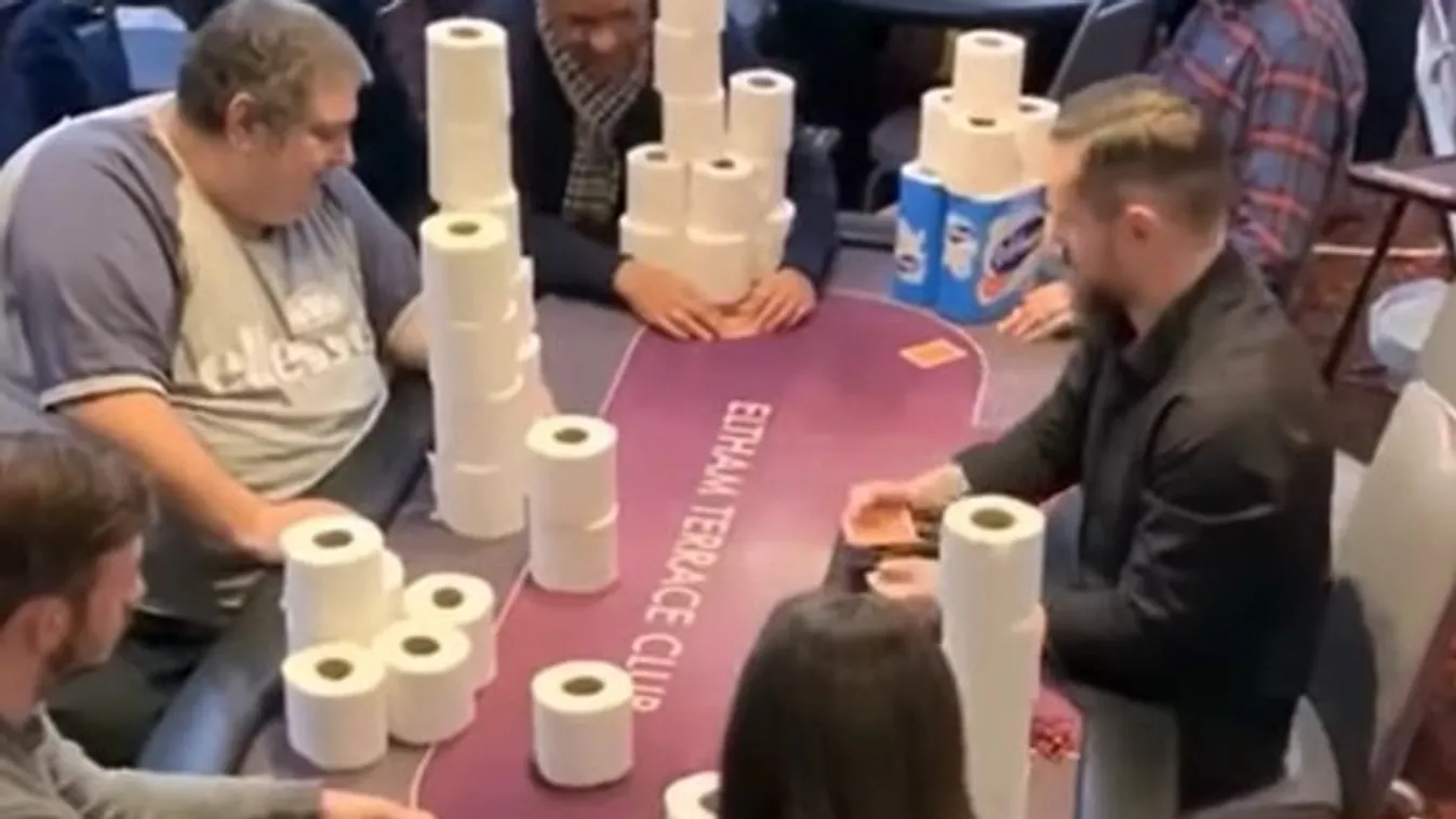 Bizarr látvány: vécépapír a tét a pókerasztalnál – videó