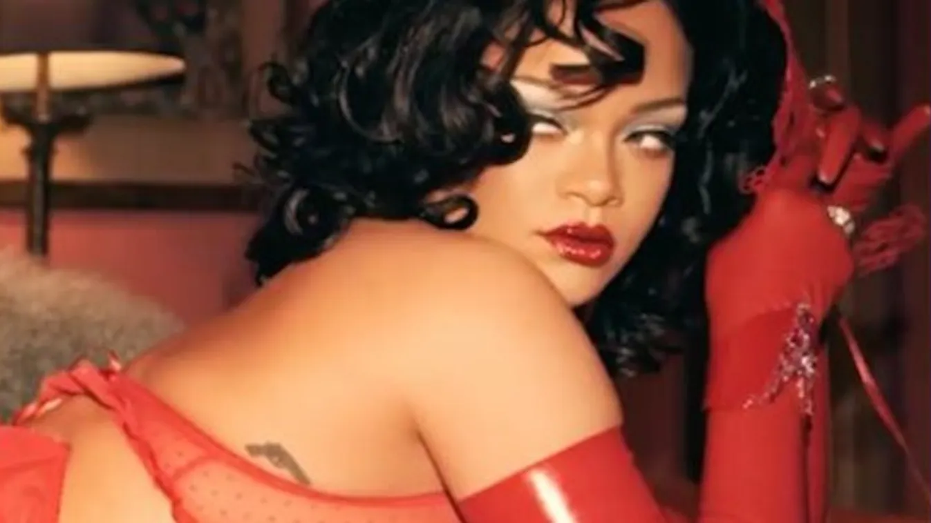 Piros csipkés cérnatangában és latexben buzdít Valentin napi szexre Rihanna - 18+ Videó