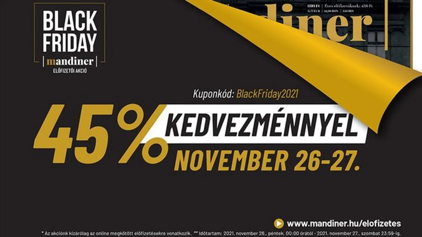 Black Friday a Mandinernél! – Ma 45% kedvezmény előfizetésre (x)