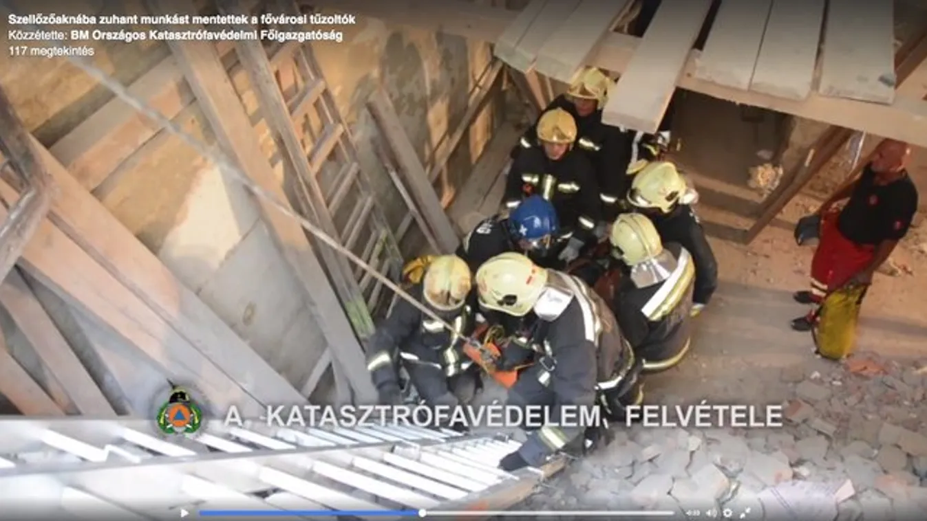Szellőzőaknába zuhant munkást mentettek - videó