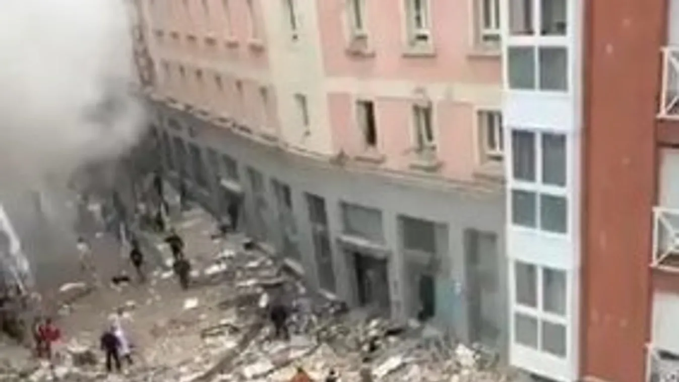 Felrobbant egy sorház Madridban – videó
