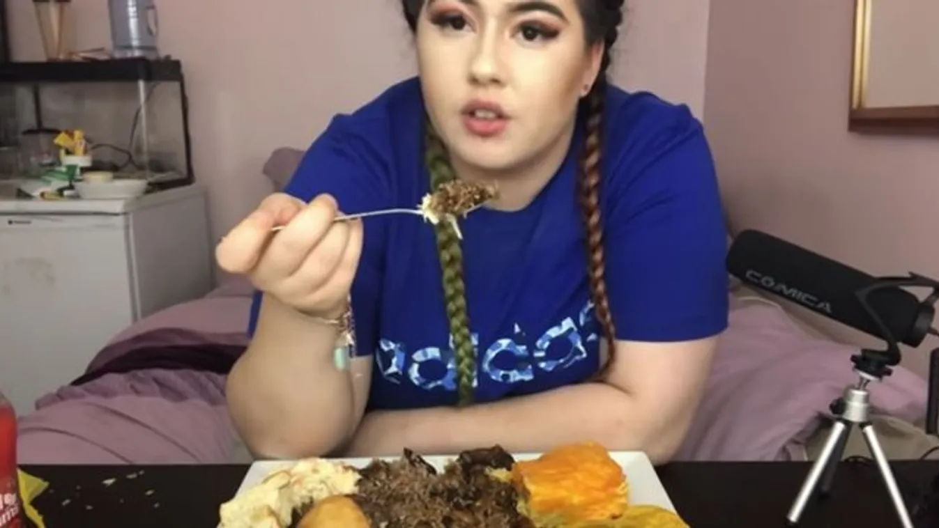 Lassan sztárrá válik a lány aki, egész nap gyorséttermek olajban tocsogó menüjét eszi a YouTube-on – videó