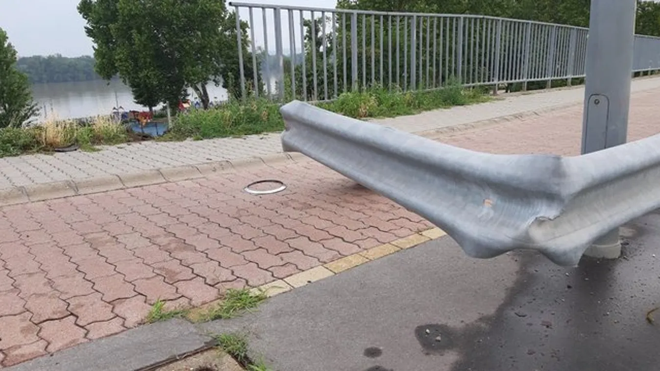 Olyan durva baleset történt az Árpád hídon, hogy egy autó leesett róla – helyszíni fotók