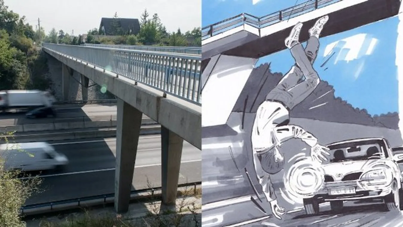 Száguldó kocsik közé vetette magát az M7-es hídjáról
