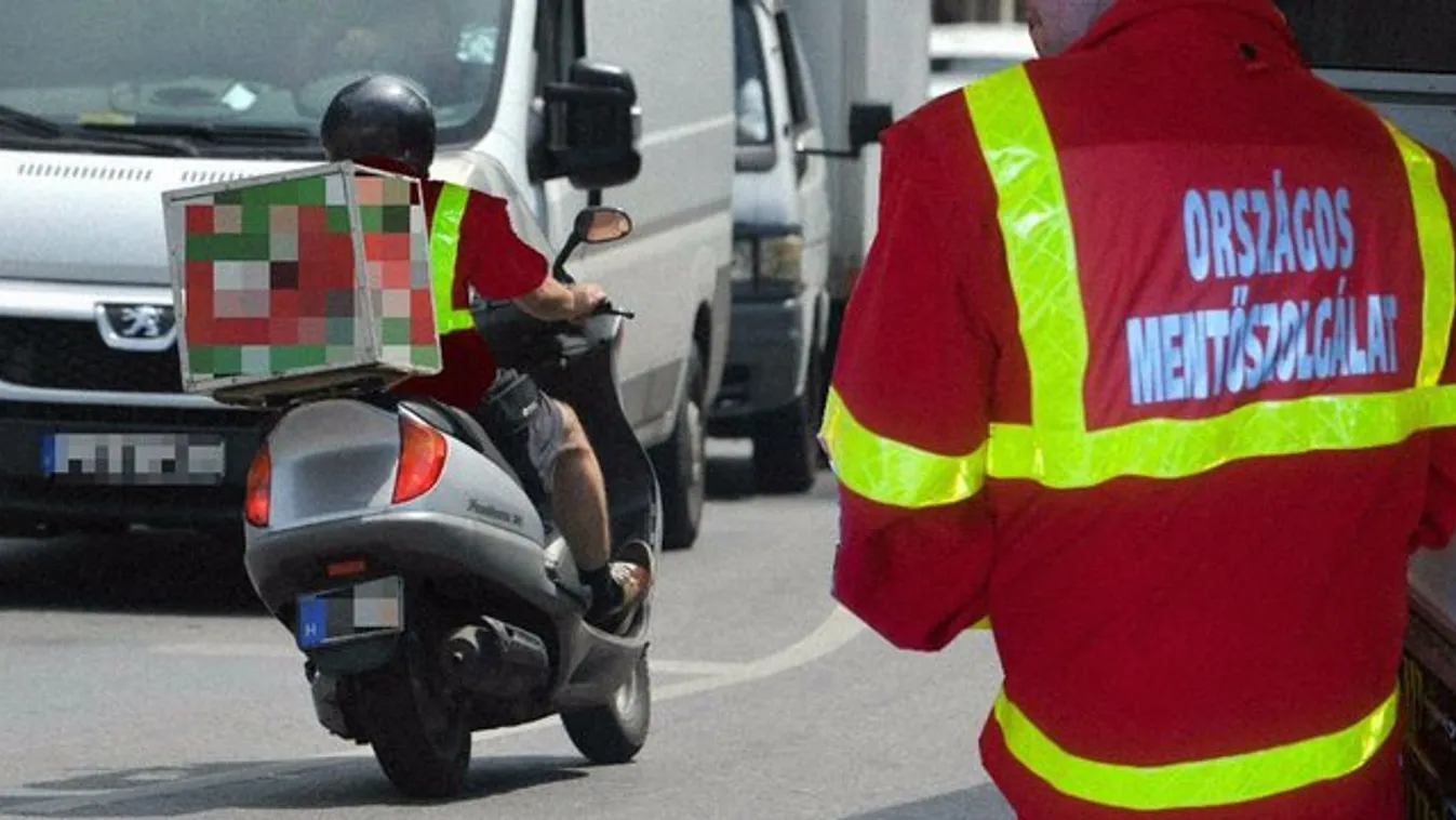 Az OMSZ kabátjában motorozó pizzafutár miatt háborognak a mentők