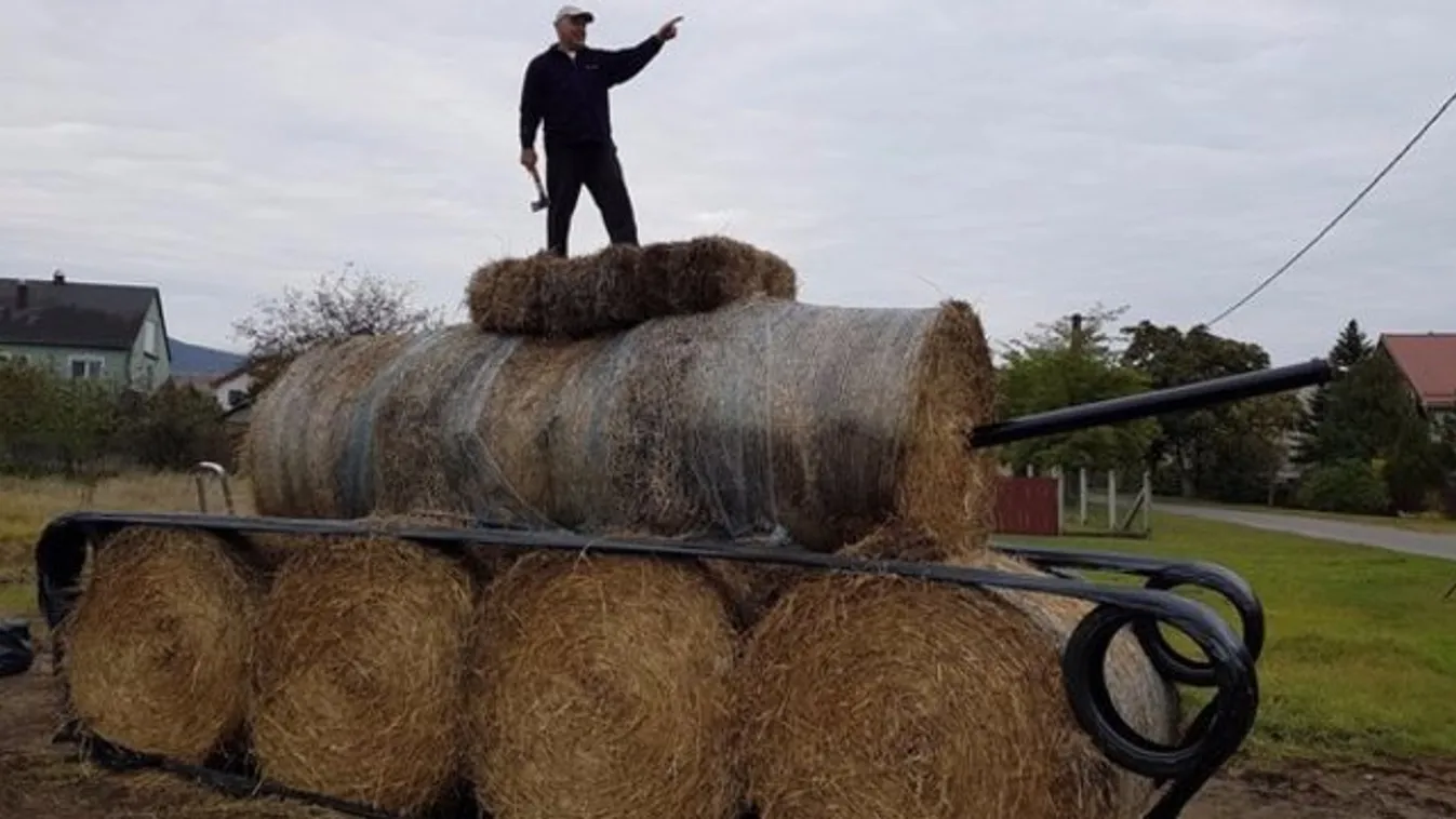 Szalmabálából lett tank Kesztölcön – fotóval