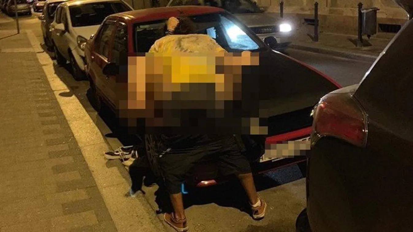 Botrány a belvárosban – Parkoló kocsin szexelt egy pár – 18+ fotó