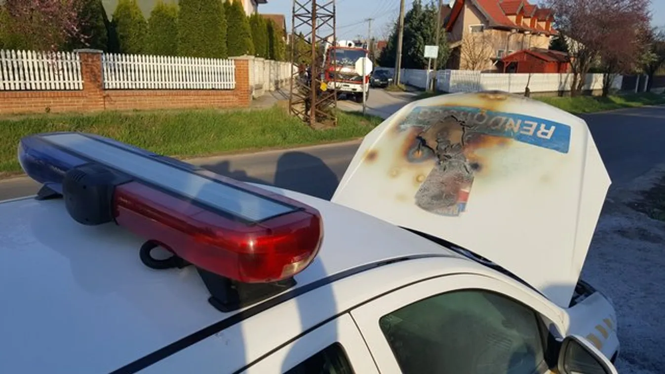 Kigyulladt egy rendőrautó Maglódon