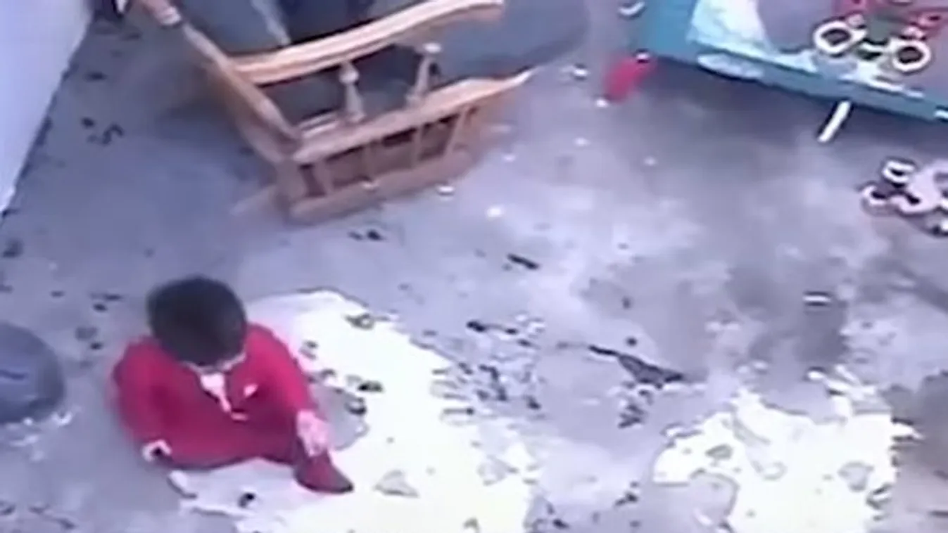 A nyakát törhette volna a kisbaba, de egy macska megmentette az életét