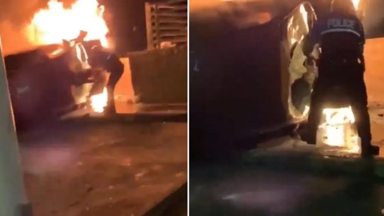 Lángoló autóból mentett ki egy nőt a hős rendőr - videó