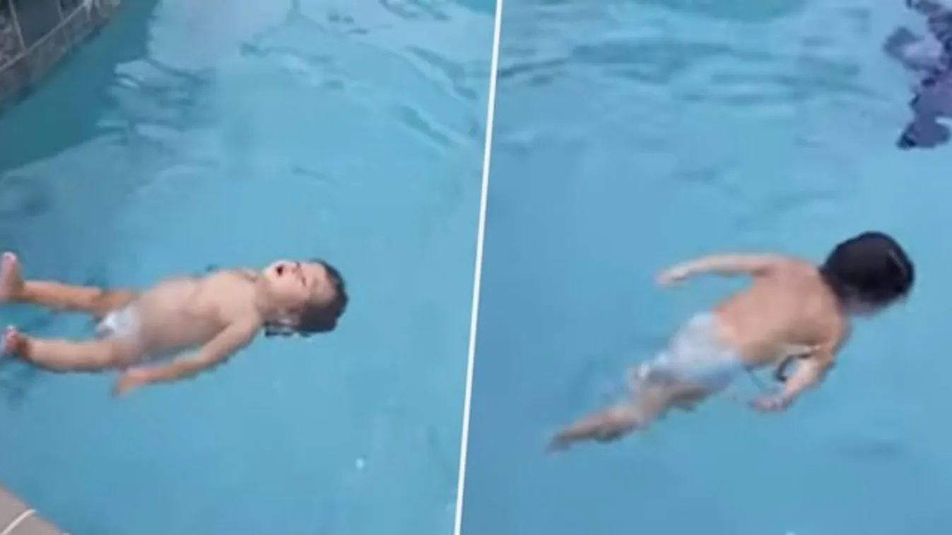 Döbbenetes: Ez az egyéves úgy úszik, akár egy sellő – videó