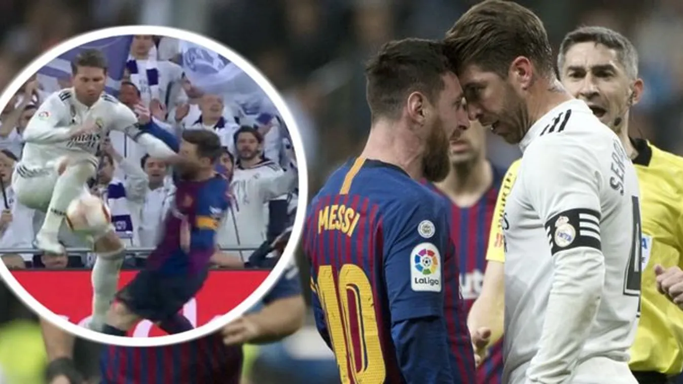 Balhé az El Clásicón: Ramos véresre könyökölte Messit