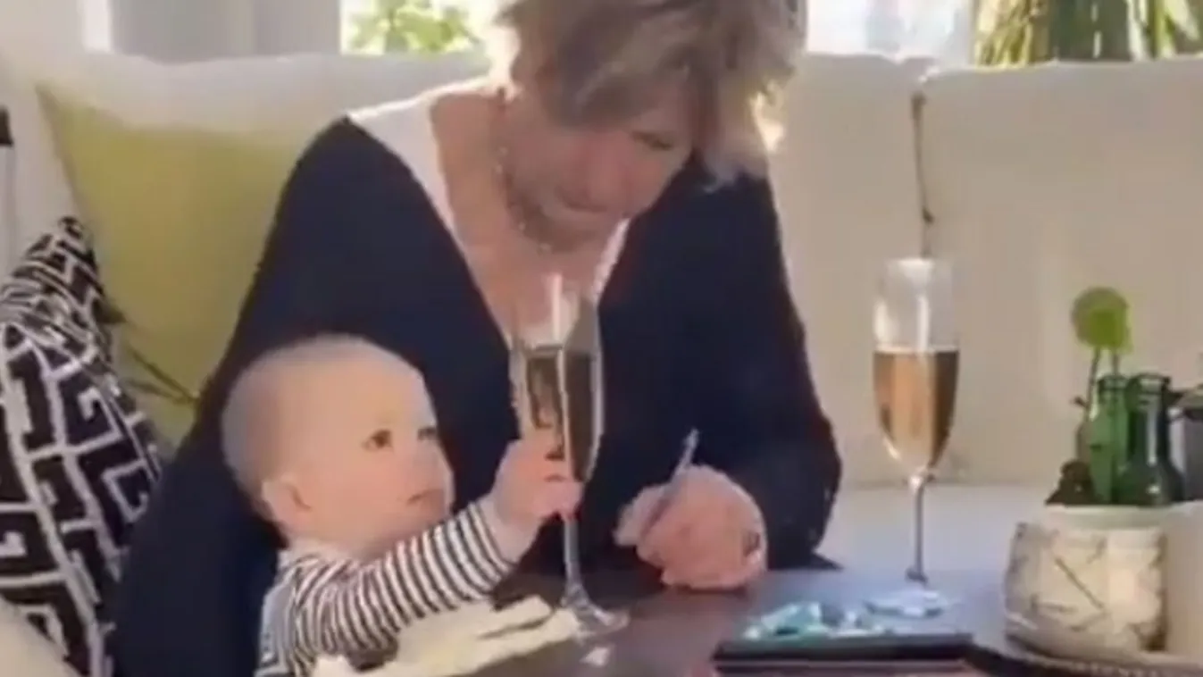 Pezsgőjét mentette az unokája helyett: mégis jól döntött? – videó
