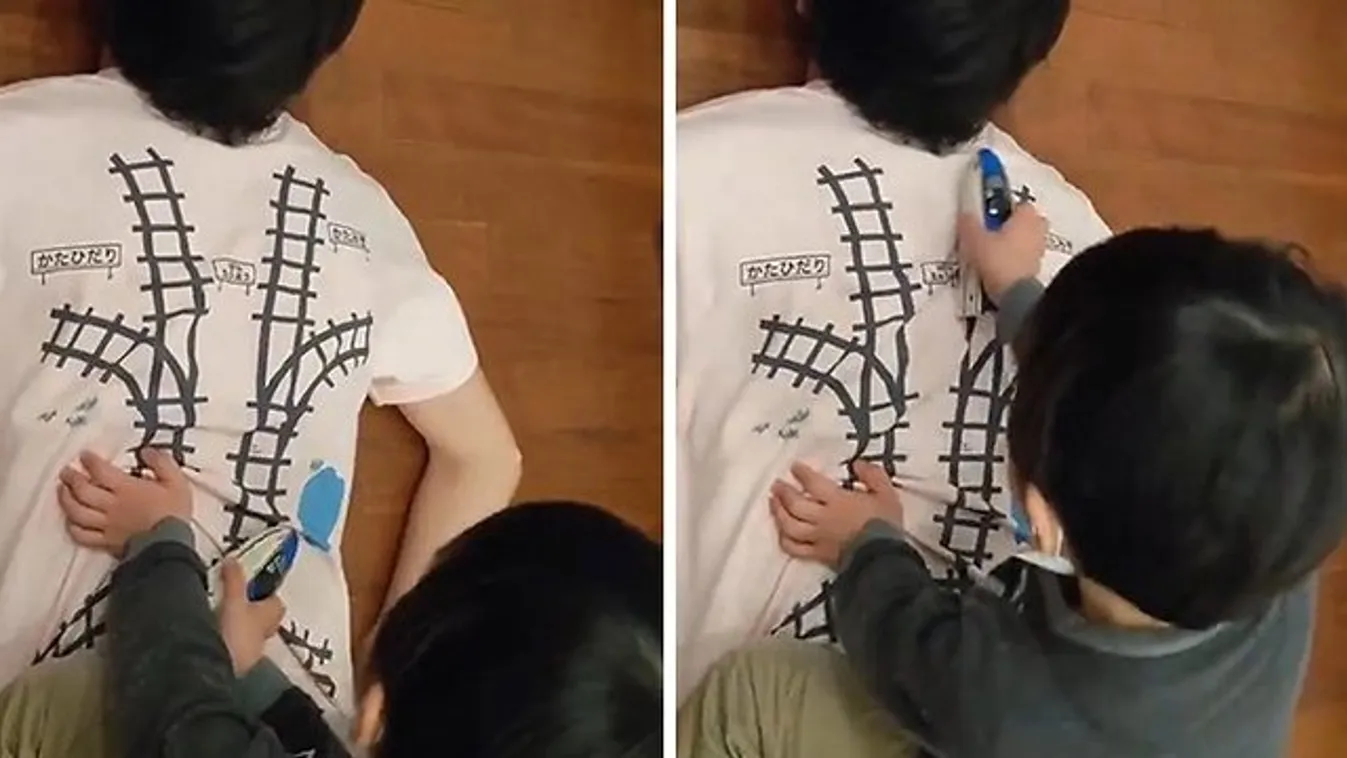 Így vette rá kisfiát a furfangos apa, hogy mindennap masszírozza – videó