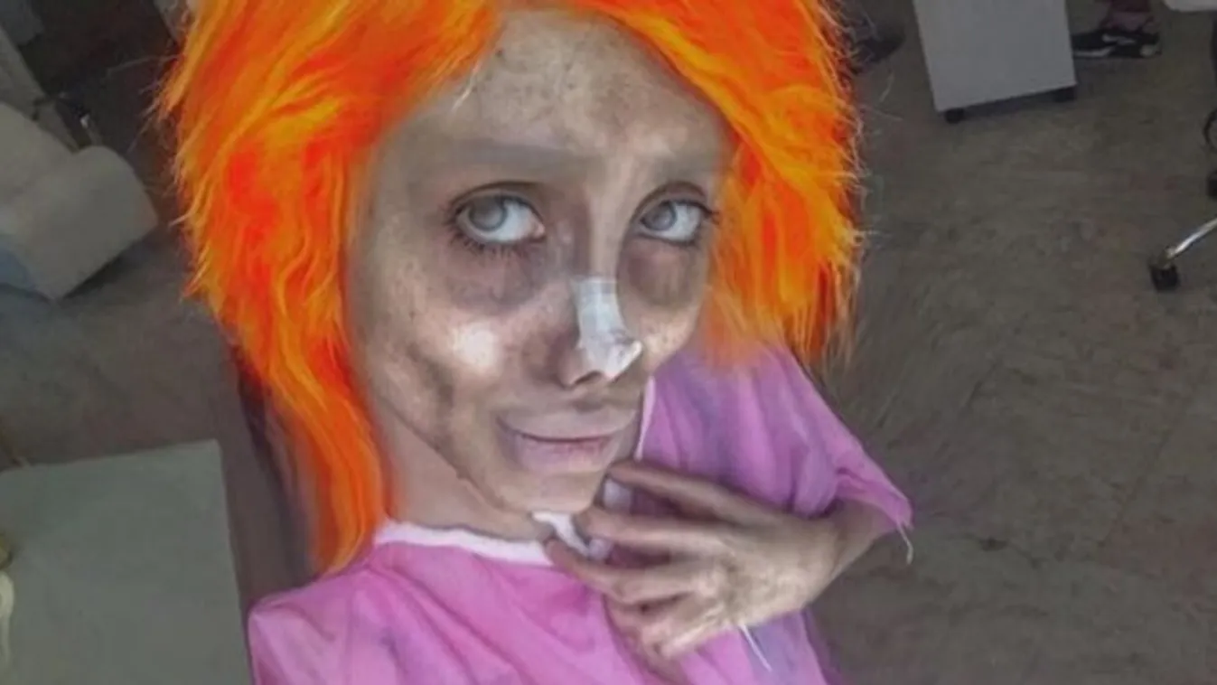 Horror: így néz ki Angelina Jolie torz hasonmása Halloweenkor 