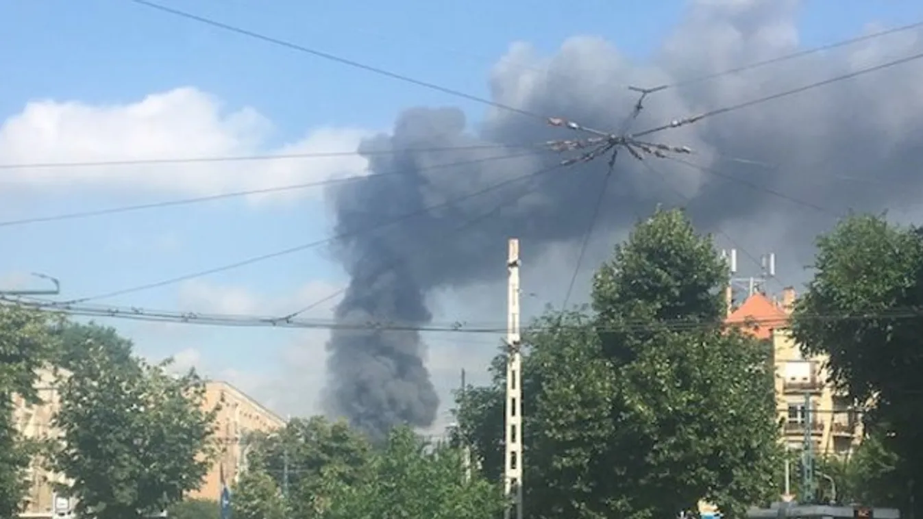 Pokoli füstfelhő Angyalföld felett