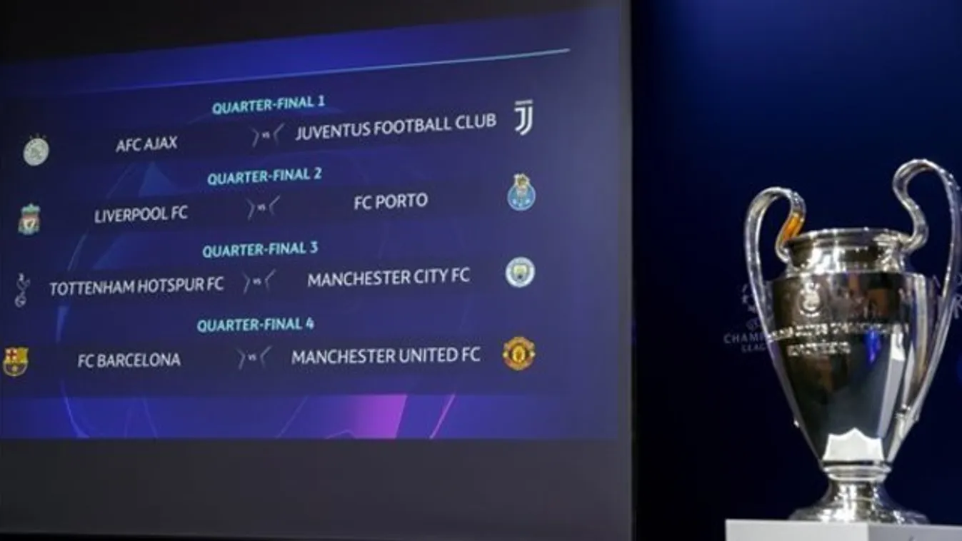 Bajnokok Ligája: a negyeddöntőben találkozik a madridi klubokat kiverő Ajax és Juventus