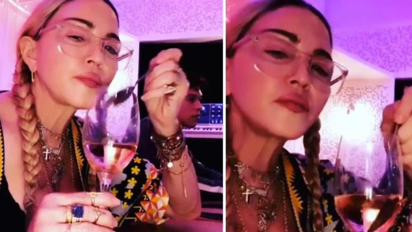 Retro-szemüveg, kanalazás borospohárból, bizarr tánc - mi történik Madonna Insta-oldalán?!
