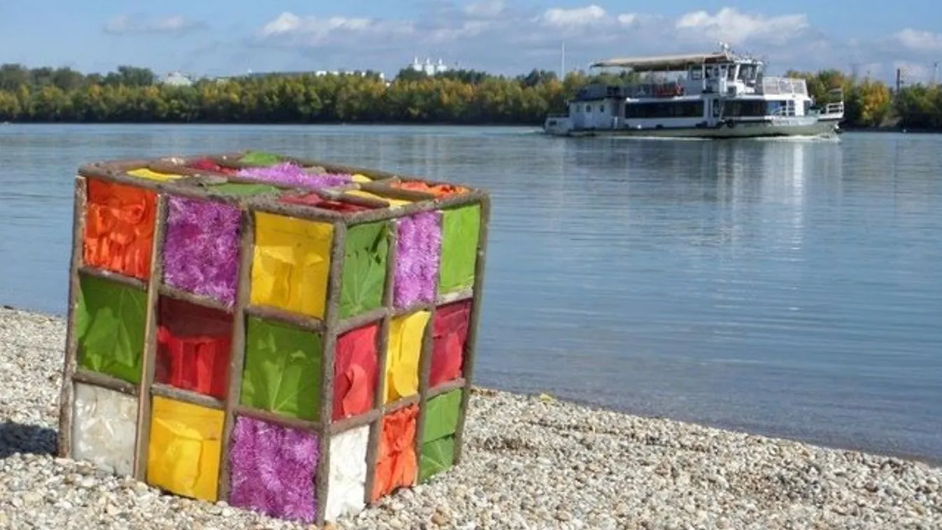 Őszi levelekből épített Rubik-kockát Tamás (fotó)