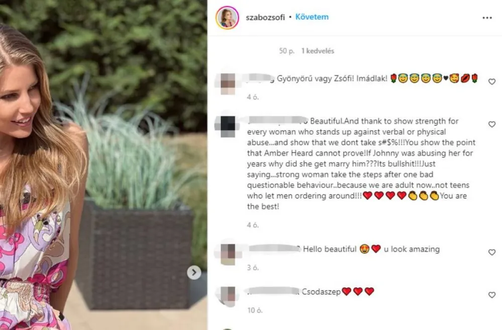 Szabó Zsófi Instagram komment