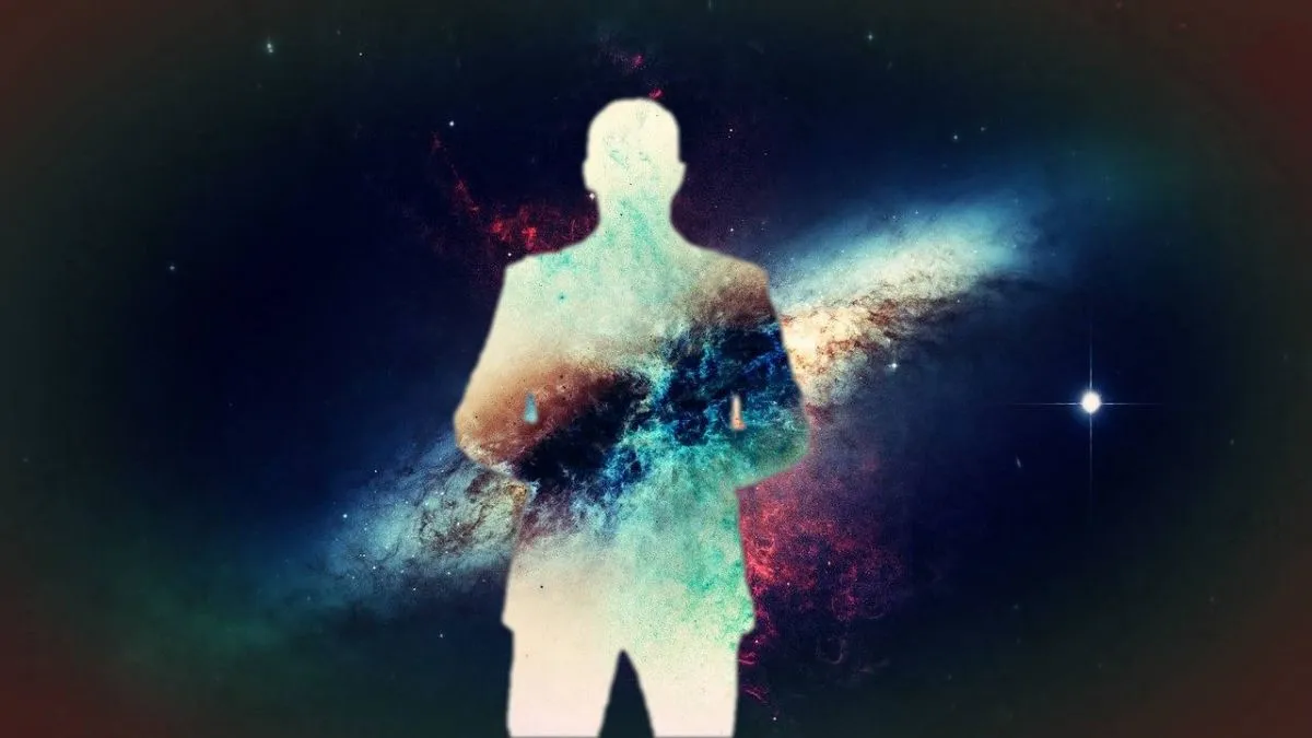 időutazó, időutazás, jóslat, galaxis, univerzum, világűr, illusztráció