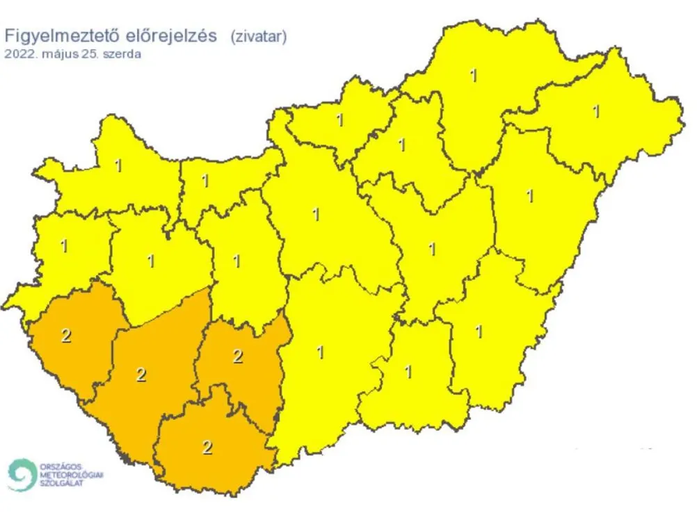figyelmeztetés, szerda, 2022. május 25