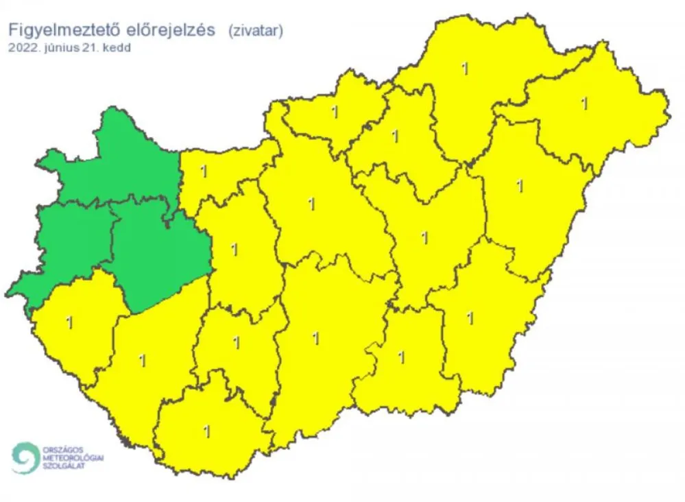 időjárás, vészjelzés, kedd