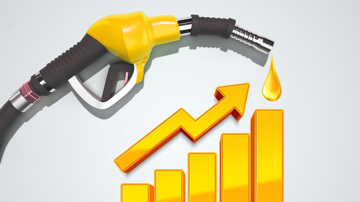 Petrol,Price,Rising,Concept,Gasoline,Yellow,Fuel,Pump,Nozzle,With