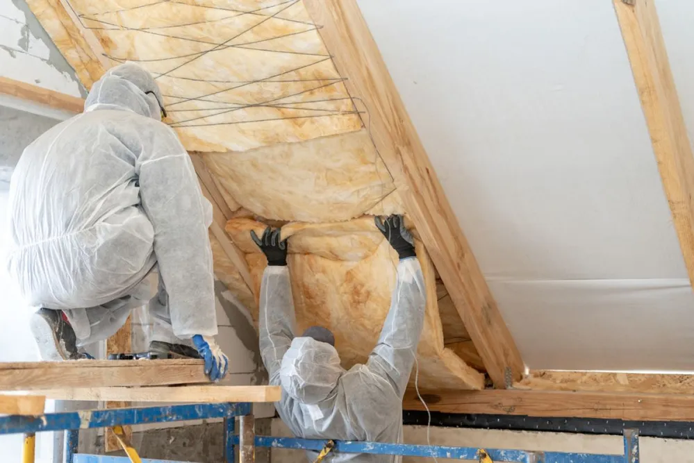 Back,View,Of,Two,Unrecognizable,Worker,Man,In,Overalls,Working
