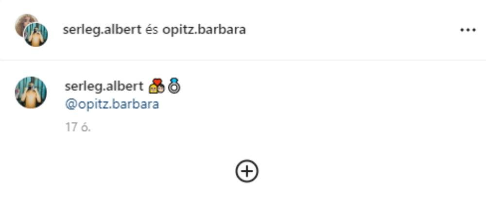 Serleg Albert, Opitz Barbi Instagram-bejegyzés, gyűrű emoji