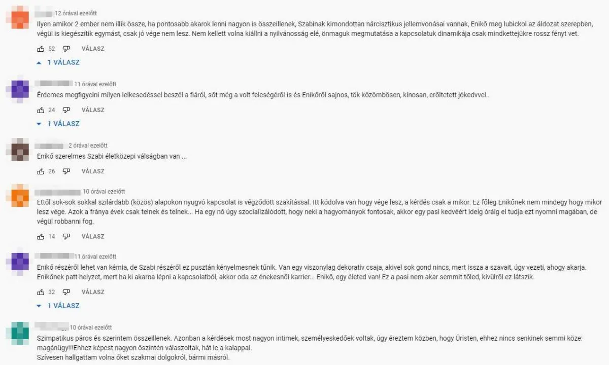 Muri Enikő, Tóth Szabi, Tóth Szabolcs, Palikék világa kommentek, YouTube
