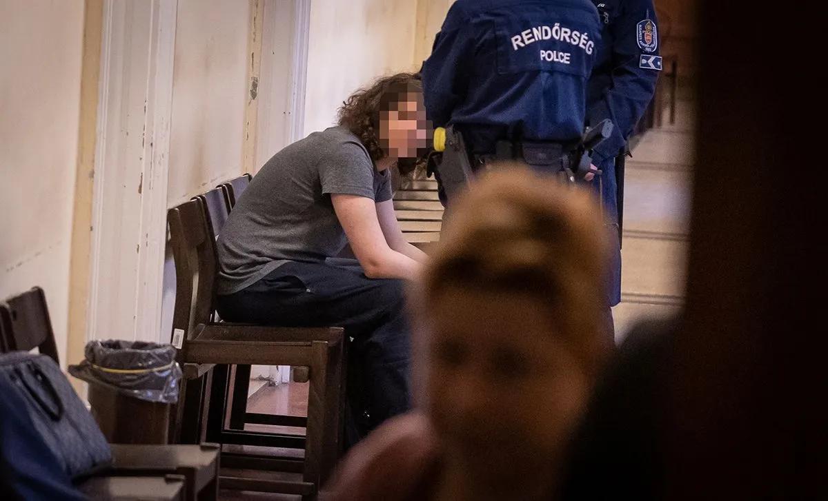 Bertold, a középiskolai késelés támadója a bíróságon 