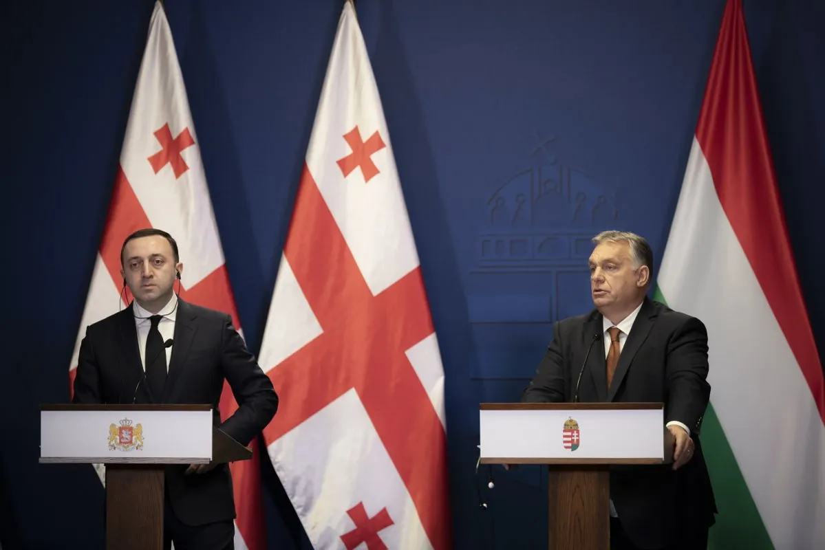 Orbán Viktor fogadta a georgiai miniszterelnököt (Irakli Garibashvili)  Fotó: MTI