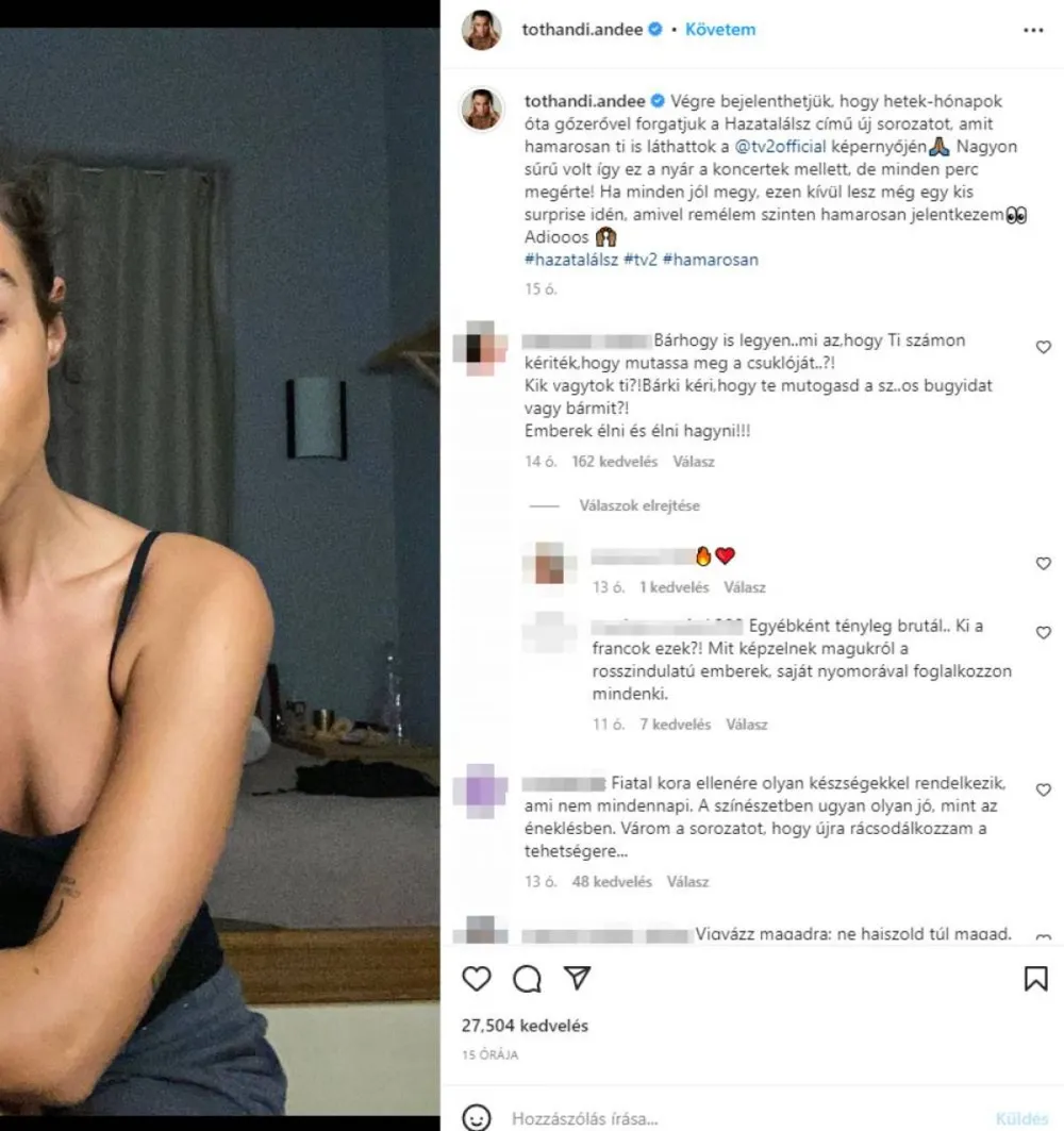 Tóth Andi Instagram, kommentek